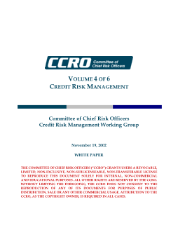 Volume 4 of 6: Credit Risk Management